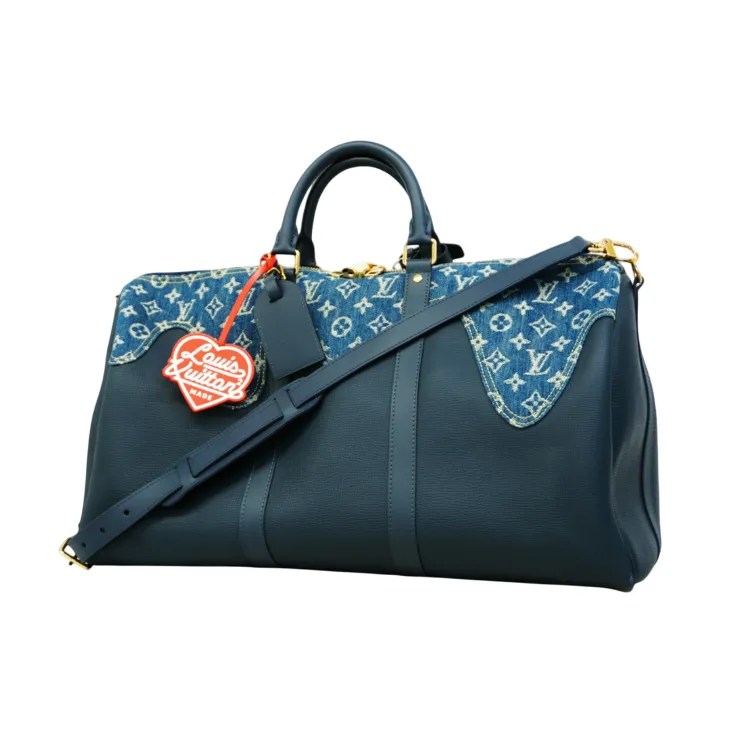 ルイ・ヴィトン モノグラムデニム NIGOキーポルバンドリエール50