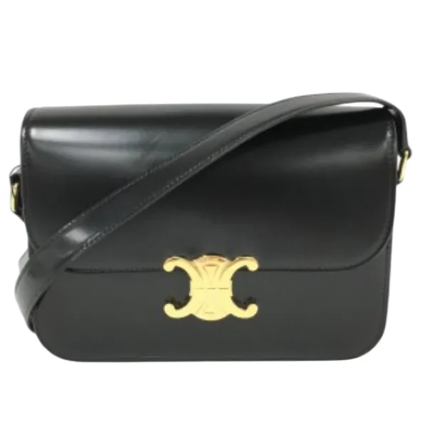 セリーヌ ショルダーバッグ レザー ブラック