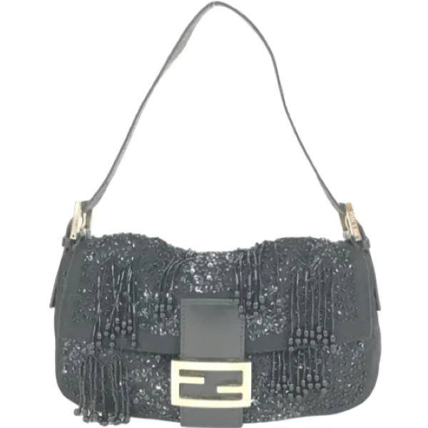 フェンディ マンマバケット ショルダーバッグ フェルト ビーズ